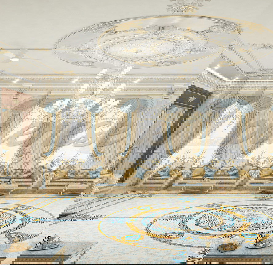 CONCEPTION ÉLÉGANTE DE MAJLIS POUR VILLA À RIYADH, ARABIE SAOUDITE