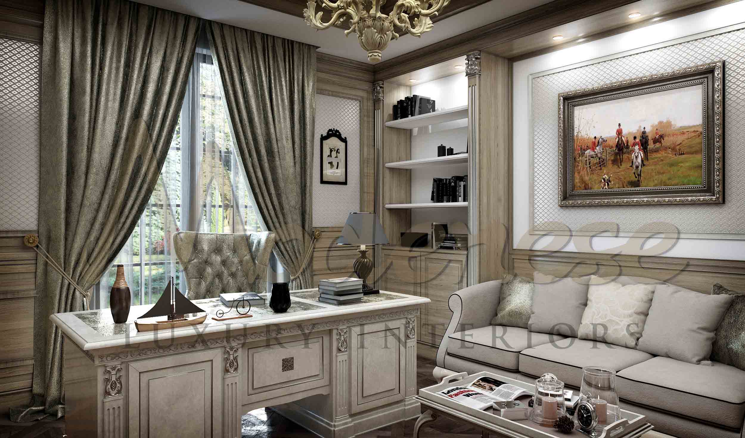 奢华经典家庭办公室 – 阿尔马提（哈萨克斯坦）