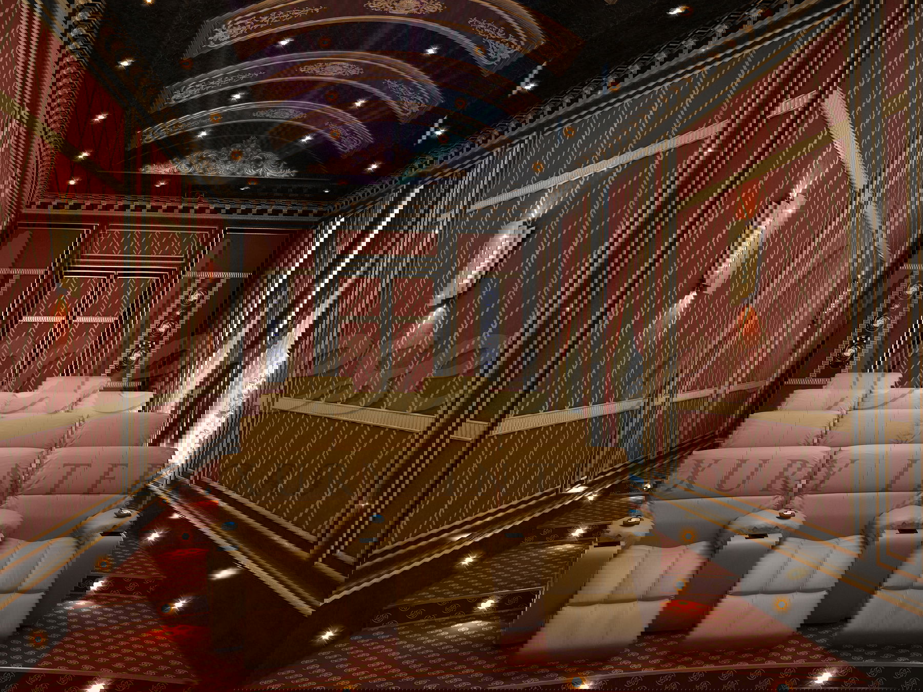 利雅得王国沙特阿拉伯别墅的电影院家居设计