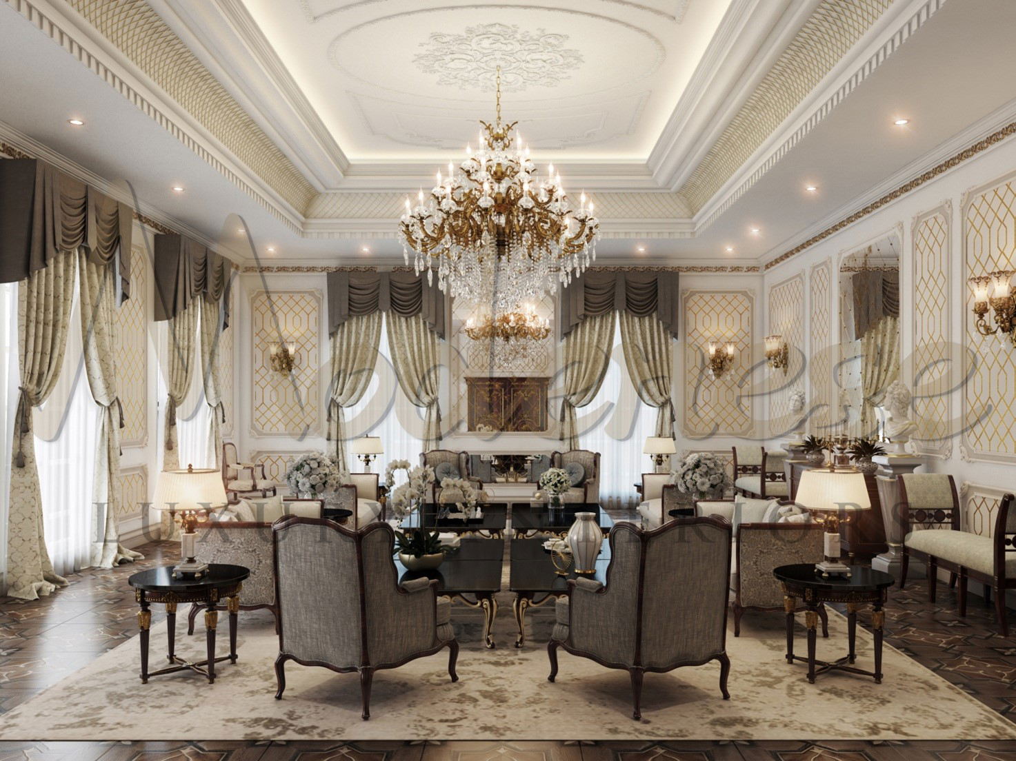 CLASSICAL INTERIOR DESIGN FOR A LIVING ROOM