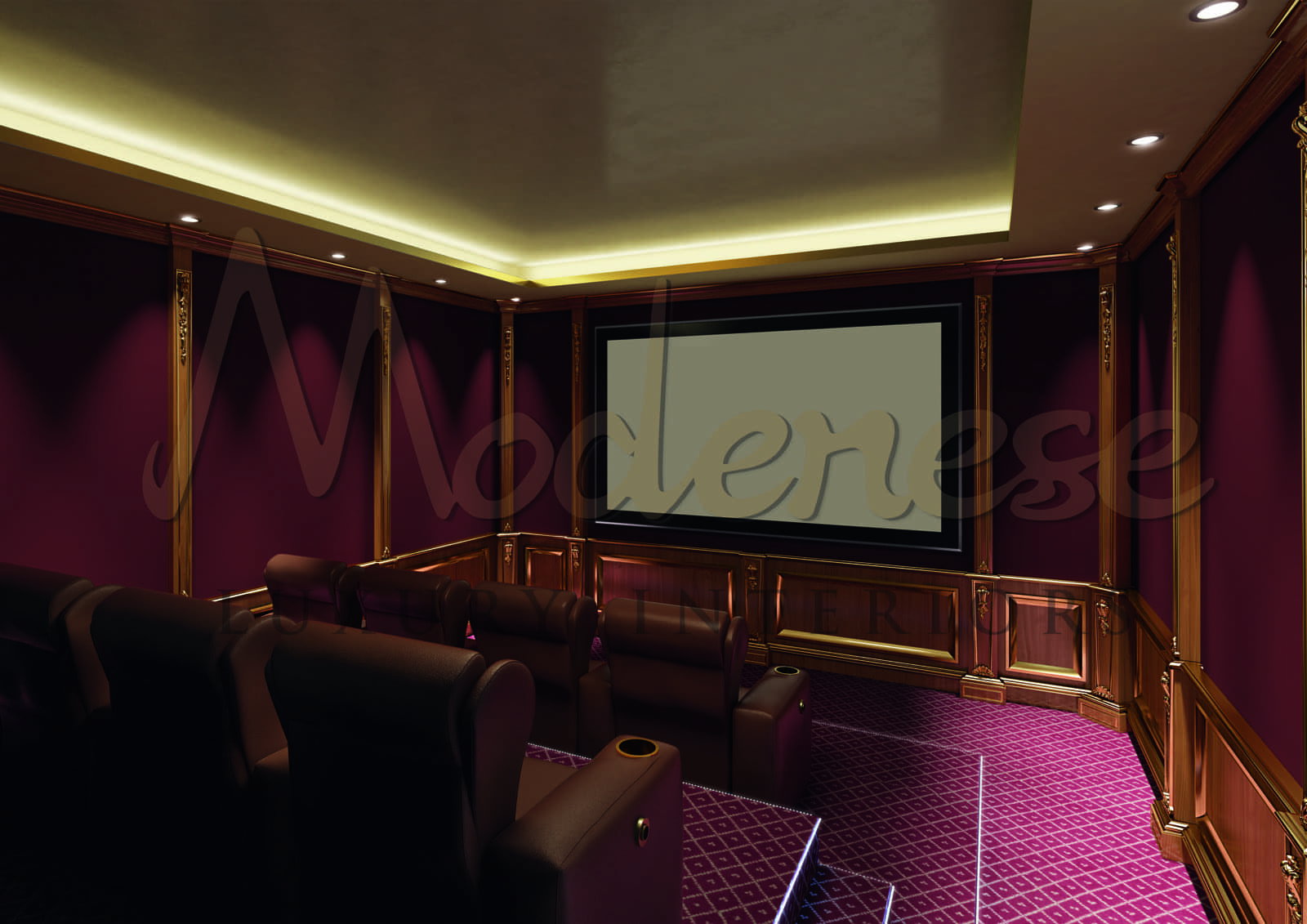 Modenese Luxury Interiors 打造的精湛家庭影院创意