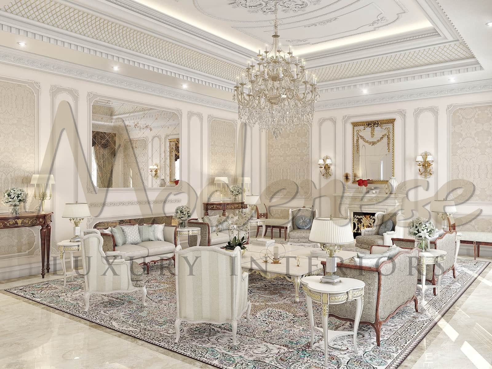 奢华客厅设计；迪拜，阿联酋