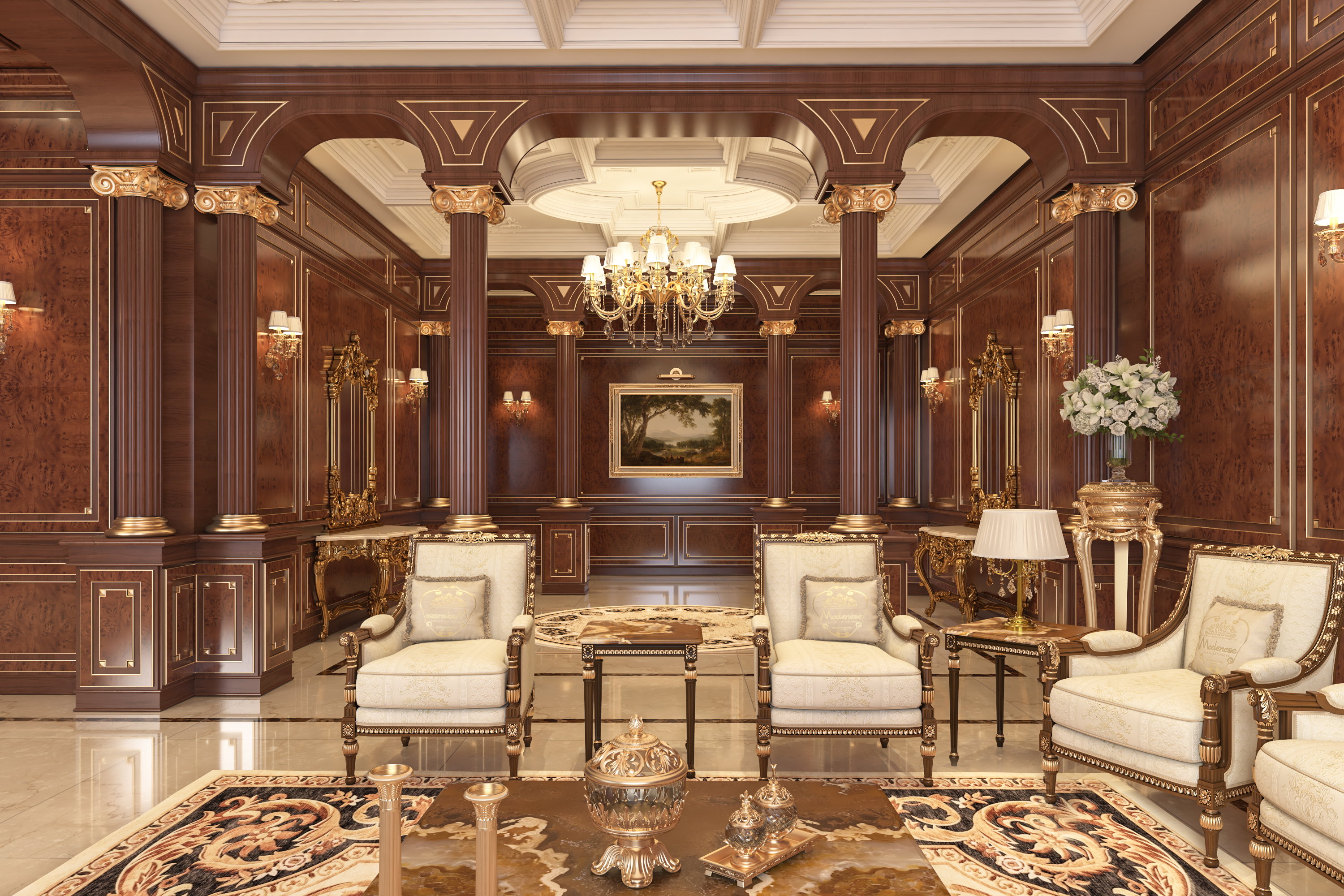 Bespoke executive office furniture and handcrafted furnishings in Greenwich, Connecticut by Modenese Interior Design