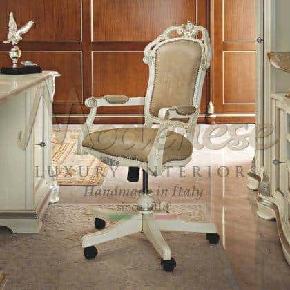 classy sophisticated high-end presidential swivel armchair bespoke solid wood custom-made real leather luxury handcrafted private and public refined office projects presidential royal palaces offices interiors made in Italy solid wood interiors best quality office furniture