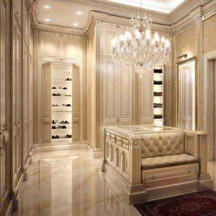 residential interior decoration luxury classic walk in closets custom made wardrobe dressing room