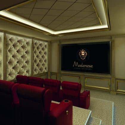 décoration intérieure résidentielle luxe classique home cinéma meubles fixes salle de cinéma menuiserie