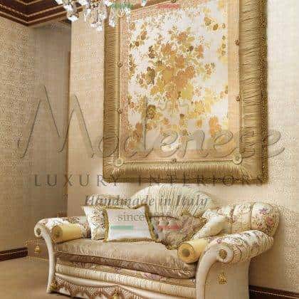 Handmade Luxury Upholstered Comfort Sofa Elegant Master Bedroom Living Area by Modenese Luxury Interiors