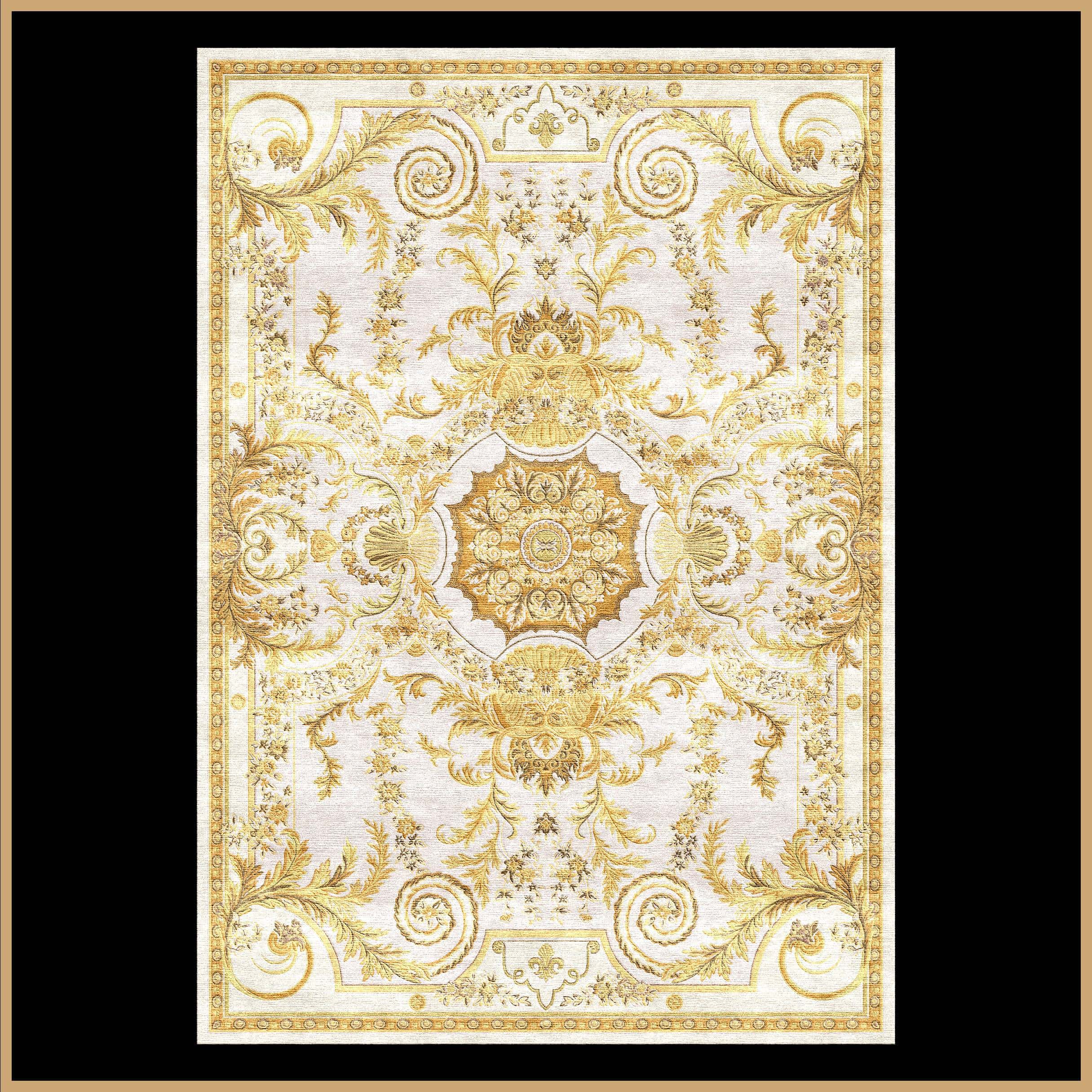 Chihen Jacquard Rugs Luxurious Printed Carpet Palace Classical Mat for Living Room Bedroom Multi Style Color : 03B, Size : 120X170cm 10mm Thickness