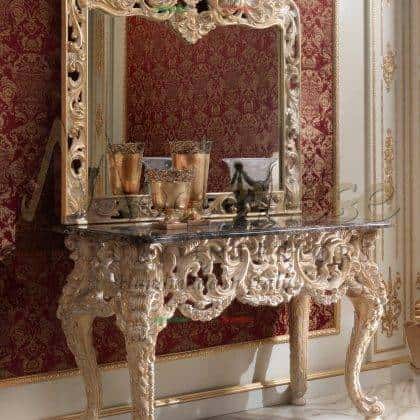 royal classy ivory figured mirror royal palaces furniture exclusive handcrafted collection luxury majestic refined golden leaf finish venetian high-end quality opulent design royal villa made in Italy fabrics high-end quality opulent design royal villa made in Italy fabrics