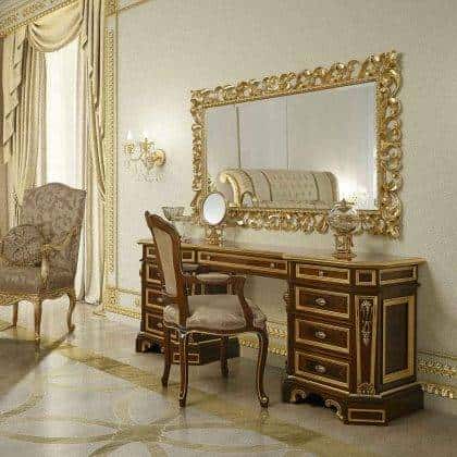 best custom-made luxury classic italian furniture production top quality made in Italy handcrafted baroque exclusive suite vanity unit honey onyx décor pearl ivory finish solid wood top quality materials handmade details traditional royal palaces and villas furniture craftsmanship high quality decoration elegant home décor accessories ornamental victorian toilette desk best italian home interiors ideas