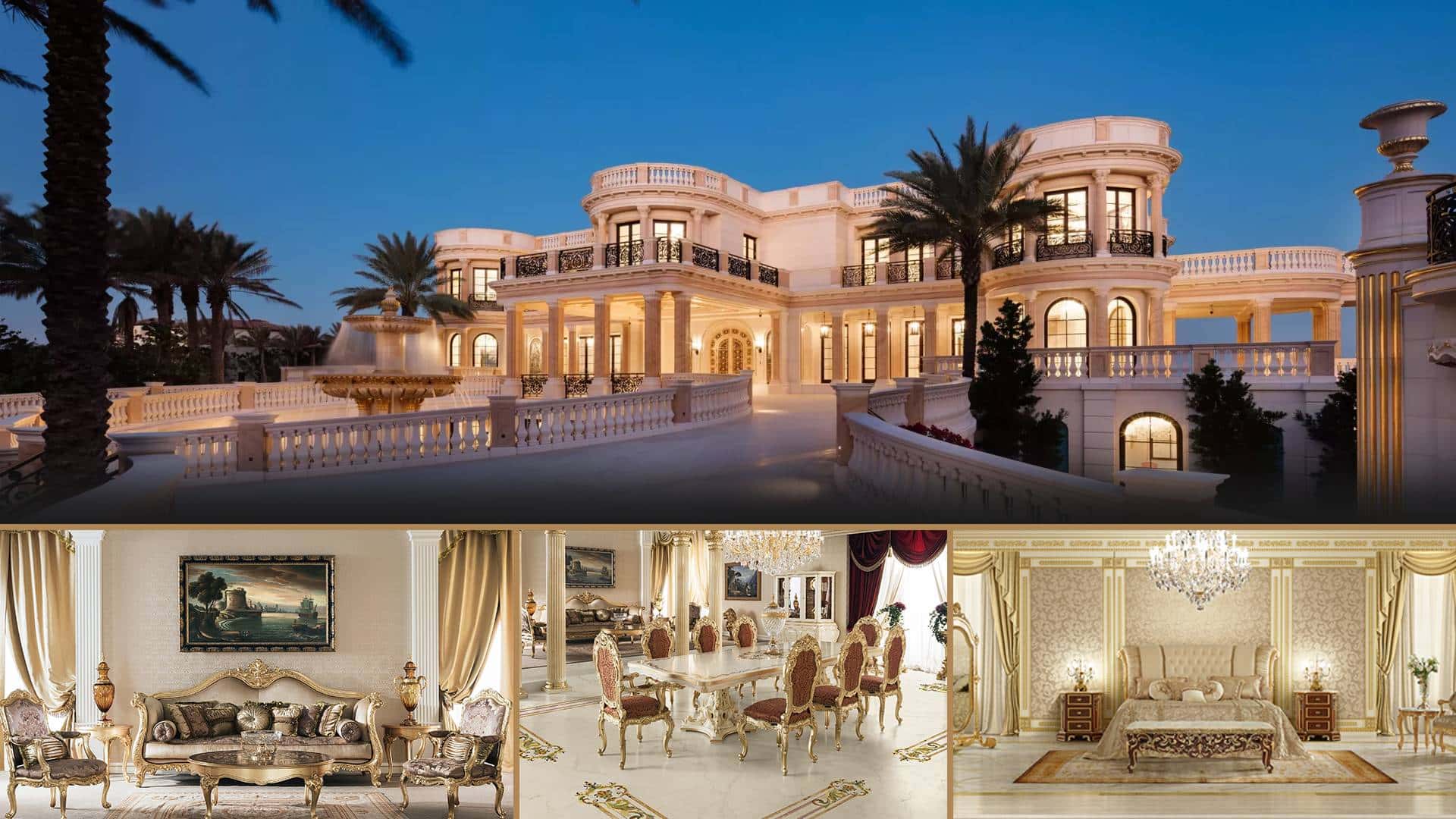 qualité italienne design goût français royal classique luxe décoration intérieure aménagement or opulent marbre nacre intemporel