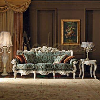 3 Seater Classic Sofa Venetian Design Royal Villa Handcrafted Decorations by Modenese Luxury Interiors
