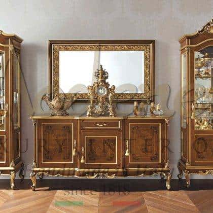 Роскошная итальянская деревянная мебель инкрустация по дереву резьба ручной работы эксклюзивный дизайн витрины мебель в стиле барокко дворцовая мебель премиального класса интерьер в классике итальянская роскошная мебель на заказ