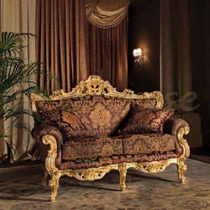 Golden Leaf Venetian 2 Seater Italian Sofa by Modenese Luxury Interiors