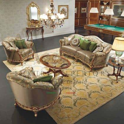 special unique majestic home decoration living room custom furniture sofa set armchair french taste luxury ideas classic furniture timeless design handcrafted solid wood furnishing italian design premium quality furniture billiard room solid wood furniture