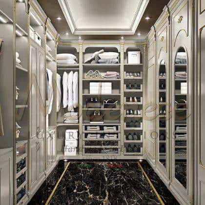 majestic luxury fixed furniture white wardrobe craftsmanship beautiful made in Italy luxury cabinet refined golden leaf finishes traditional classic style custom made in italy exclusive design opulent classy décor details handcrafted interiors artisanal manufacturing