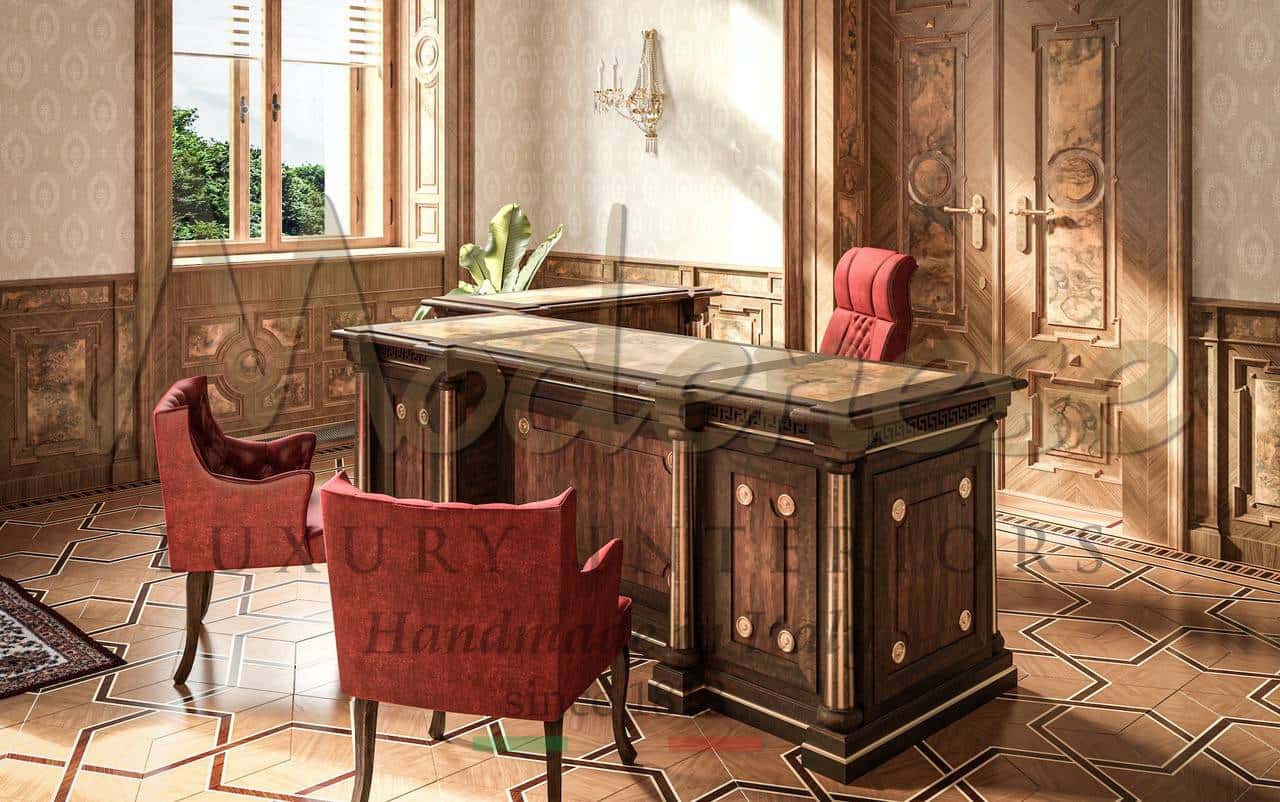 klasický elegantní královský speciální exkluzivní viktoriánský zakázkový soukromý kancelářský projekt výběr špičkové italské kvality ruční dřevoobrábění řemeslníci nápady na uspořádání interiéru nápady pro poradce francouzský styl luxusní ajestátní elegantní prostor rafinovaný barokní bohatý nadčasový tradičn