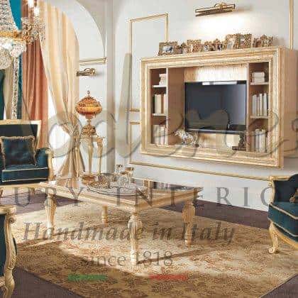 full golden leaf baroque classic exclusive home decorations ornamental luxurious made in Italy sitting room elegant furniture ideas sofas armchairs and handmade solid wood coffee tables opulent living room unique italian design best traditional bespoke interiors majestic sofa set exclusive design high-end quality solid wooden interiors artisanal made in Italy sitting room furniture manufacturing