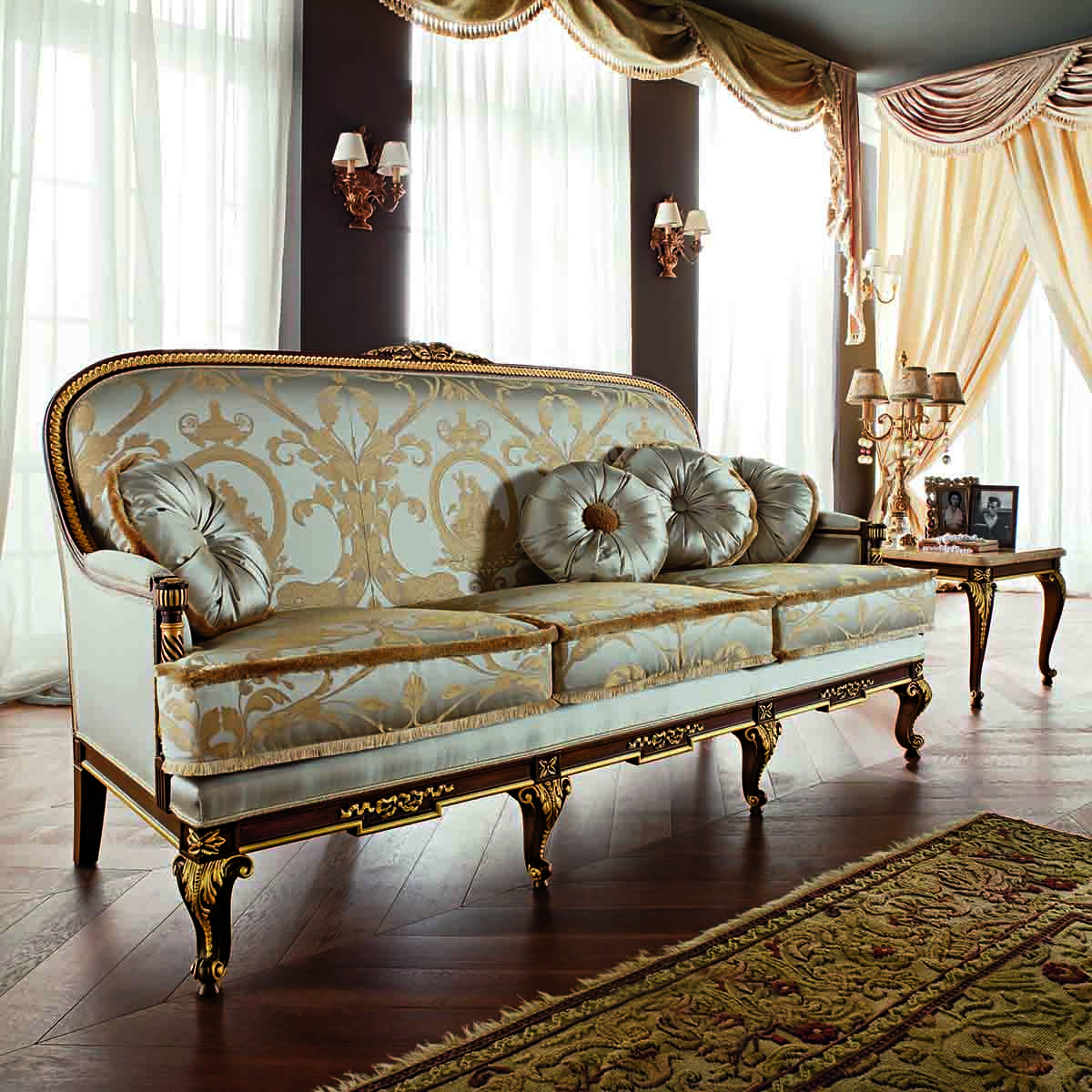 Luxury Italian Sofas Design 100 Handmade Wooden Sofa   4 Luxury Italian 3 Seater Sofa Handmade Deluxe Collection Double Side Carved Artisanal Classical Manufacturing 