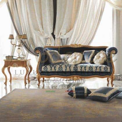 Top Quality Solid Wood 2 Seater Italian Sofa by Modenese Luxury Interiors