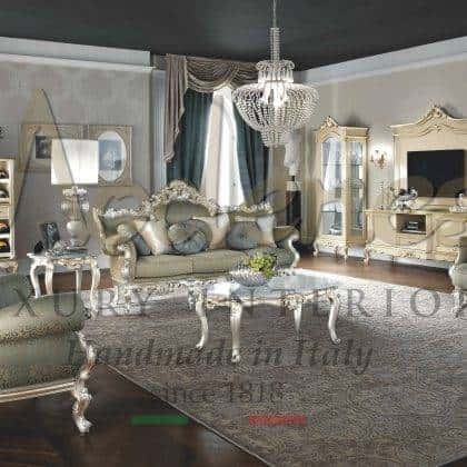 elegant traditional sofa set solid wood handmade carved living room collection italian best quality craftsmanship in solid wood best made in Italy bespoke furniture top royal palace home decorations exclusive elegant interiors sophisticated TV unit refined luxury vitrines