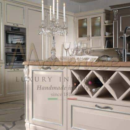 luxury furniture Contemporary kitchen version craftsmanship beautiful made in Italy kitchen counter traditional classic style custom made inlaid of solid wood exclusive design opulent classy decoration details handcrafted interiors artisanal manufacturing