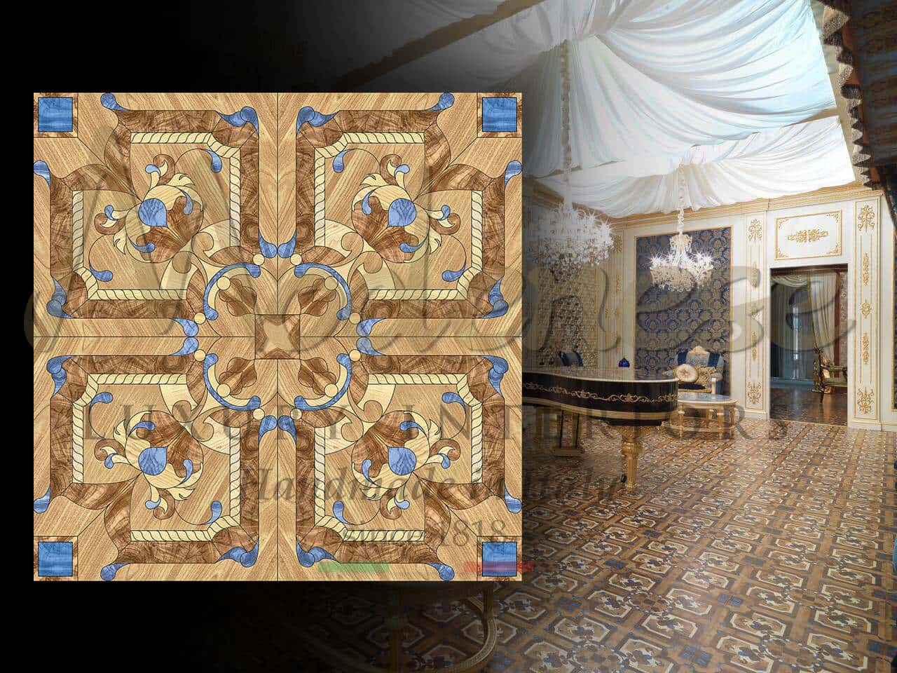 klasické rafinované barokní intarzie luxusní královské po lahy interiérový design servis nápady dekorace vybavení unikátní poradc