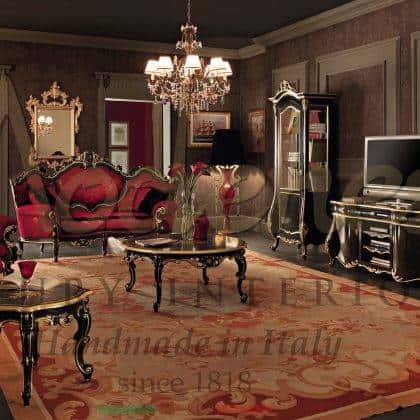 Роскошный дизайн гостиной комнаты диваны кресла столики на заказ в классическом стиле полностью произведено полностью в италии мебель премиального класса в стиле барокко