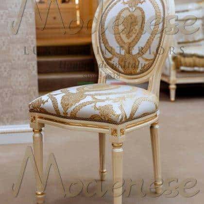 ornamental luxury classic chair italian style traditional empire design solid wood high-end quality best made in Italy handmade furniture production traditional home décor opulent armchairs ideas premium bespoke interiors handcrafted exclusive artisanal furniture manufacturing elegant and classy lacquered finish with golden leaf details