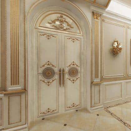 décoration intérieure résidentielle portes classiques de luxe en bois massif