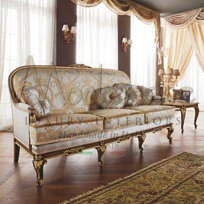 3 Seater Elegant Classic Italian Sofa Set Luxury Living Lifestyle Precious Fabrics by Modenese Luxury Interiors