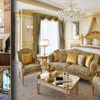 hotels furniture selection interior design service consult luxury classic classy suites royal traditional victorian baroque rococo' hotel rooms