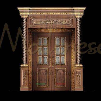 tasteful royal door pillars luxury furniture collection inlays handmade painting refined details custom made best opulent golden details venetian classic fabrics traditional best made In Italy furniture production high-end luxury venetian royal crystal details door finish solid wood materials premium royal palace home decorations bespoke fixed furniture customized projects contract