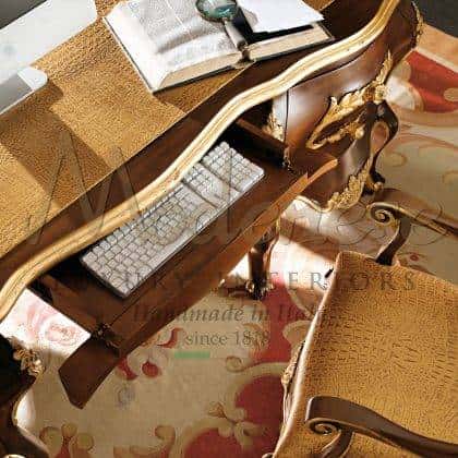 Элегантный президентский кабинет роскошный письменный стол на заказ из массива дерева в стиле классика 100% сделано в италии мебель премиального качества