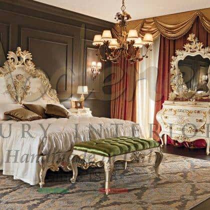Роскошные спальни для итальянской Виллы в классическом стиле эксклюзивный дизайн производство ручной работы эксклюзивный дизайн качество класса люкс премиальное качество итальянской мебели роскошный стиль королевский декор виллы
