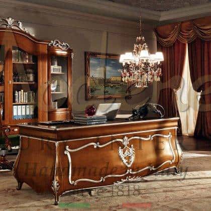 majestic presidential writing desk office projects royal palaces venetian victorian french furniture reproduction furniture high-end quality high-end italian artisanal manufacturing bespoke office projects ornamental solid wood timeless traditional baroque rococo' style luxury classic custom-made offices handmade made in Italy craftsmanship