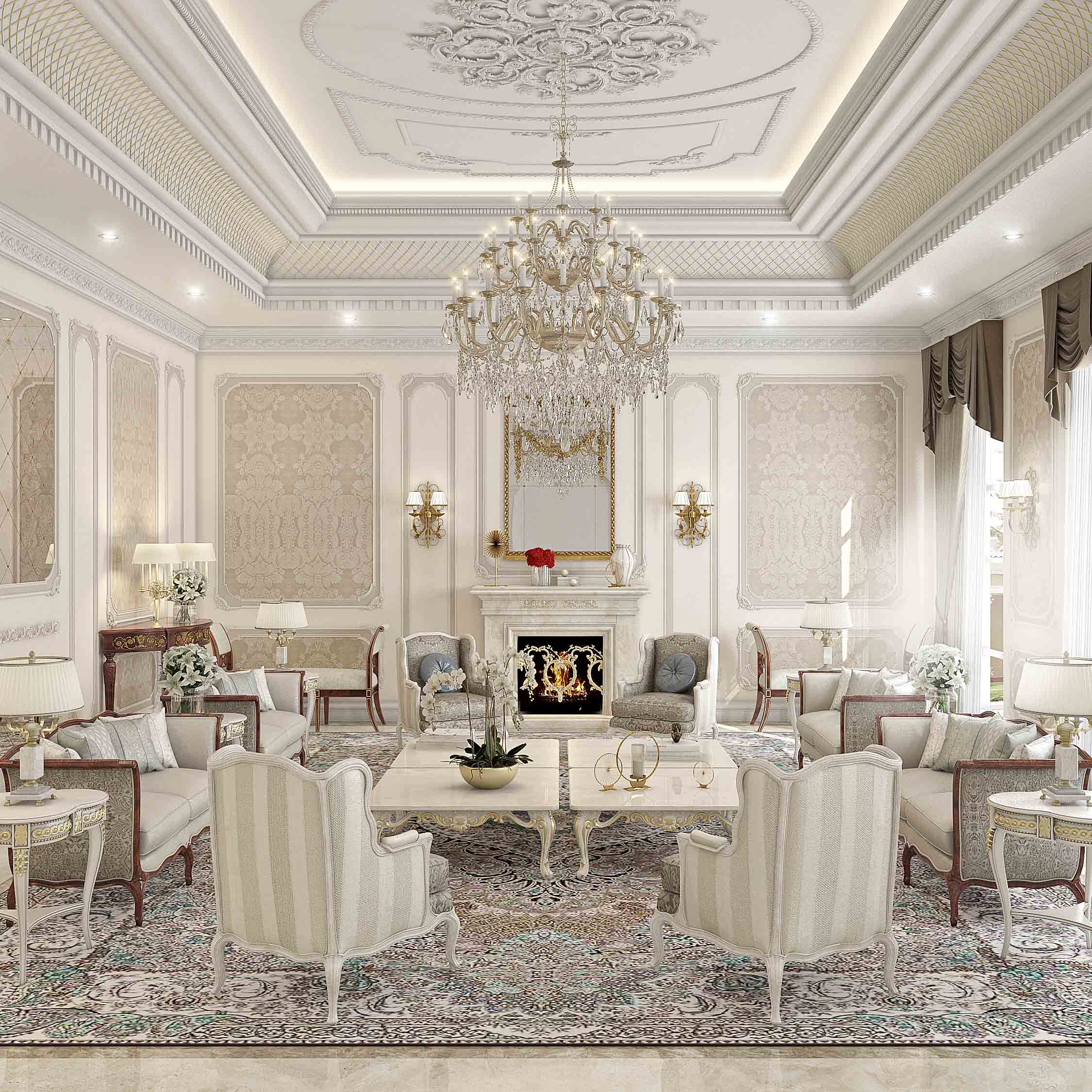 Classic luxury furniture for elegant baroque Italian design project ...