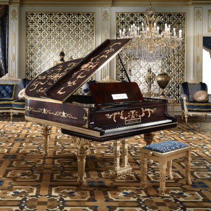 музыка страстная роскошь пианино королевский классический стиль отреставрированный Steinway Bernstein вилла дворец проект индивидуальные проекты дизайн интерьера