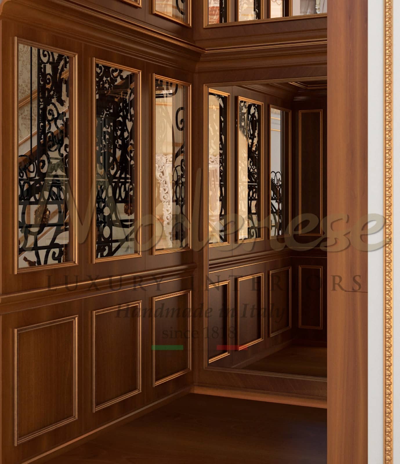 boiserie z masivního dřeva pro domácnost královský palác výtah klasický styl italské interiéry nejlepší nábytek prémiové materiályvýrobce baroko elegantní nápady luxusní bydlení palác vila řešení na mír