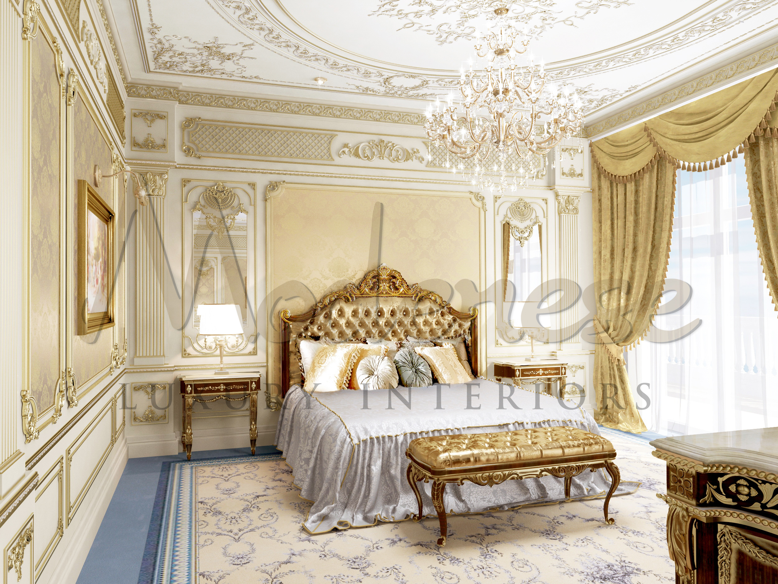 High-end quality,luxury furniture, master bedroom design, top quality handmade interiors, artisanal made in Italy furniture production.