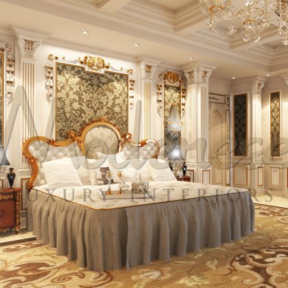 High-end elegant villa design project with Italian bedroom furnishing - unique bedroom furniture ideas made in Italy