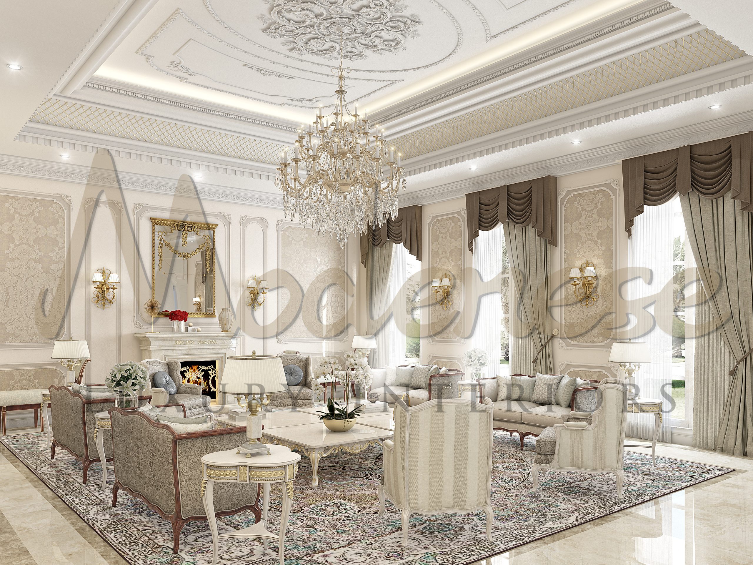 沙特阿拉伯吉达Modenese Luxury Interiors的别墅设计