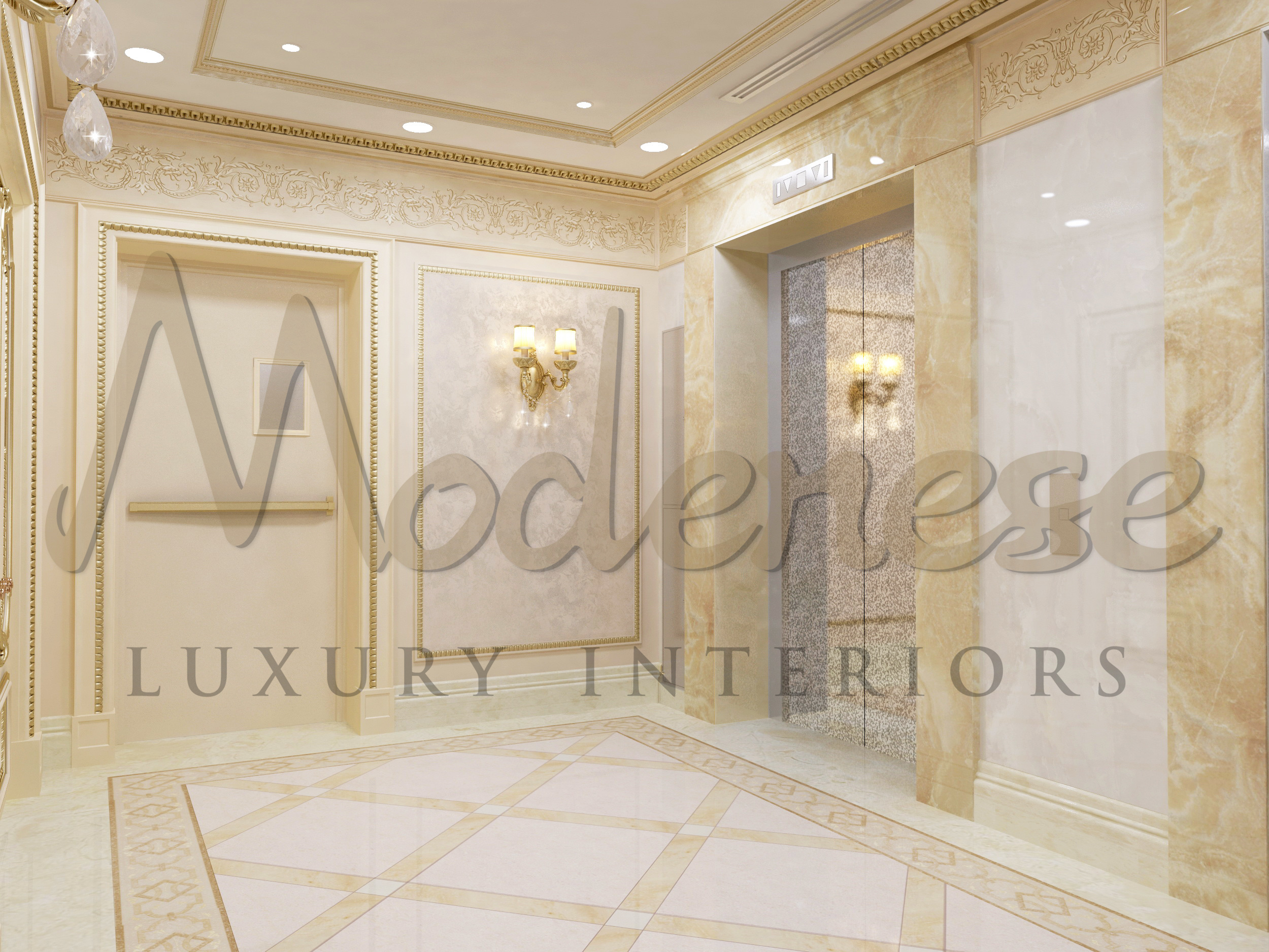 Stunning Hallway Design For Classical Villa in Riyadh, Saudi Arabia