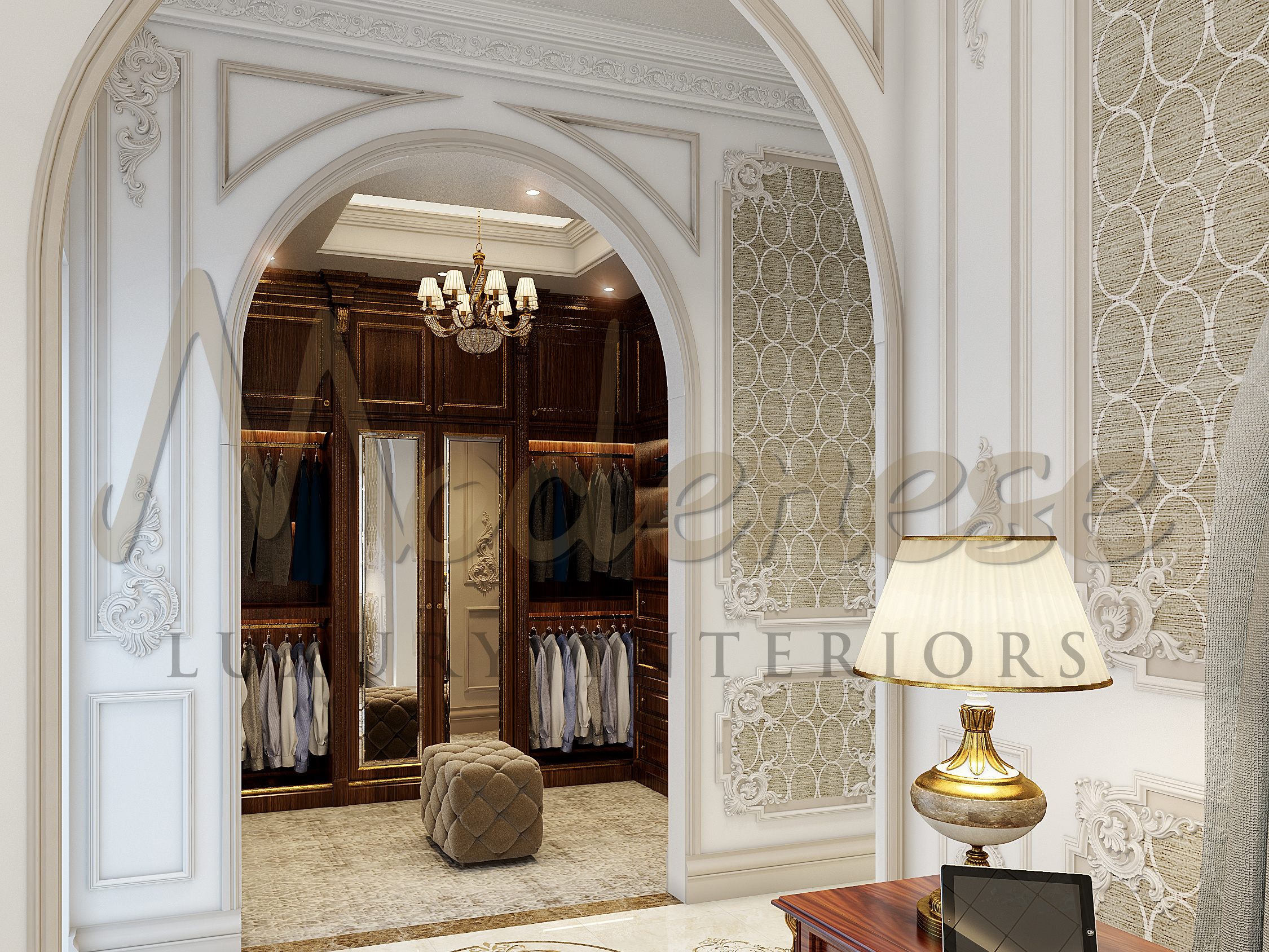 Великолепный дизайн спальни для роскошного особняка в Марокко