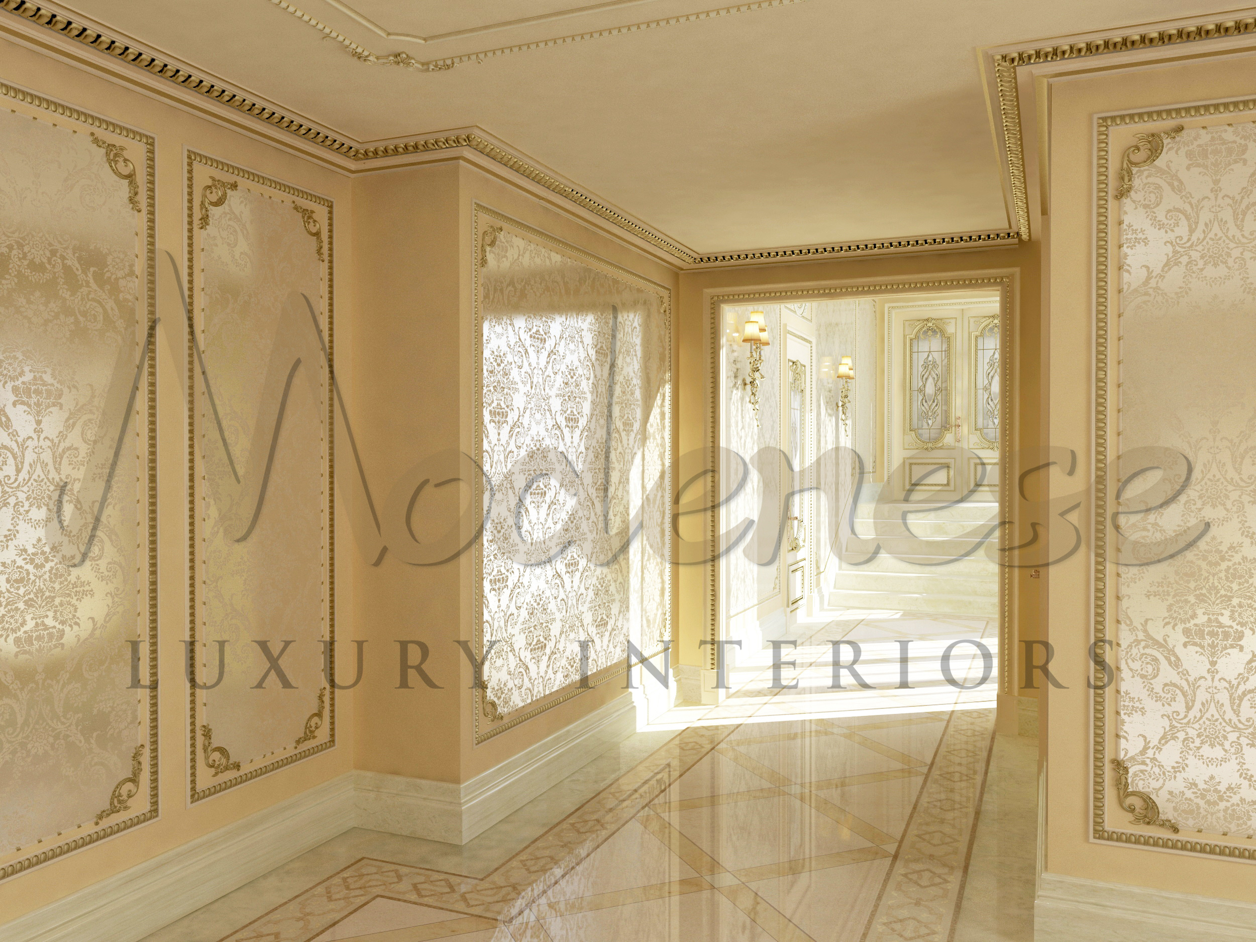 Amazing Hallway Design For Villa In Dubai, UAE