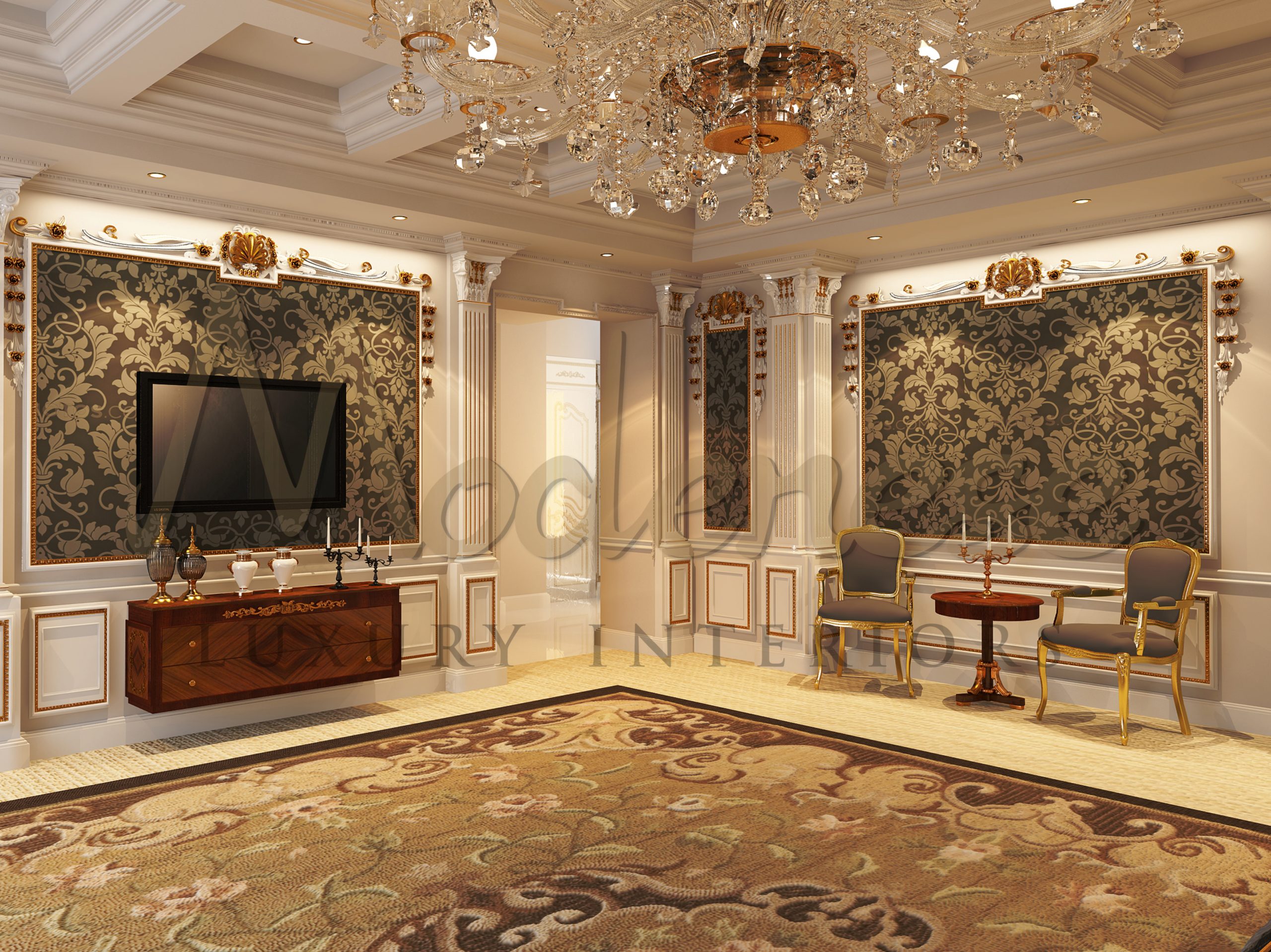 Luxury Royal Bedroom | ModeneseInteriorsClassical Bedroom Designs by  Modenese Luxury Interiors