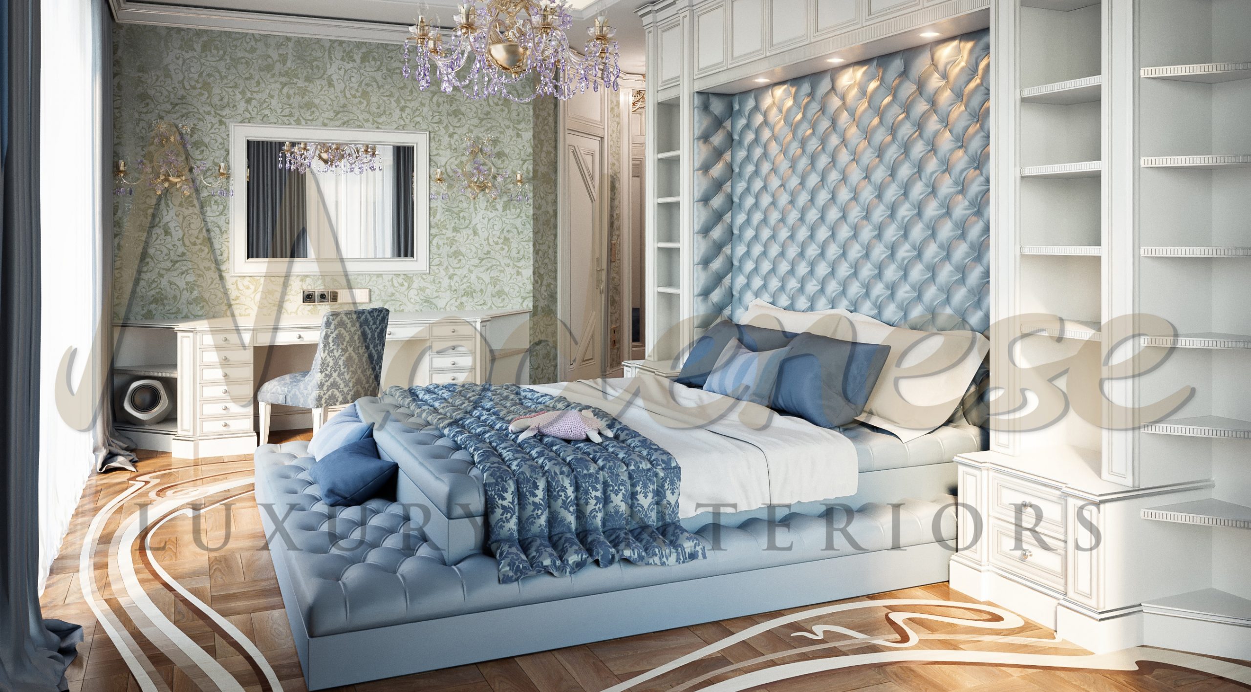 Современный дизайн спален для роскошной виллы в Монако, Франция