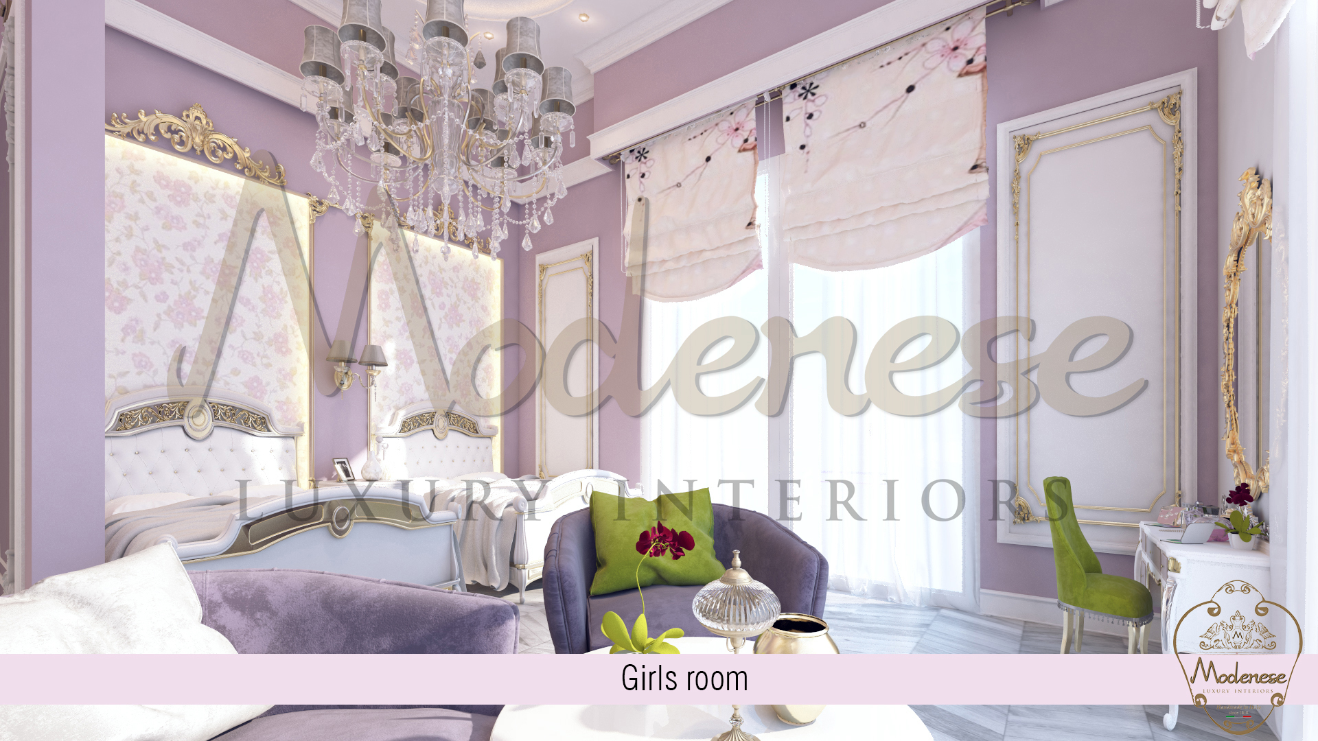 Декорирование спальни для девочек для виллы в Лондоне, Великобритания