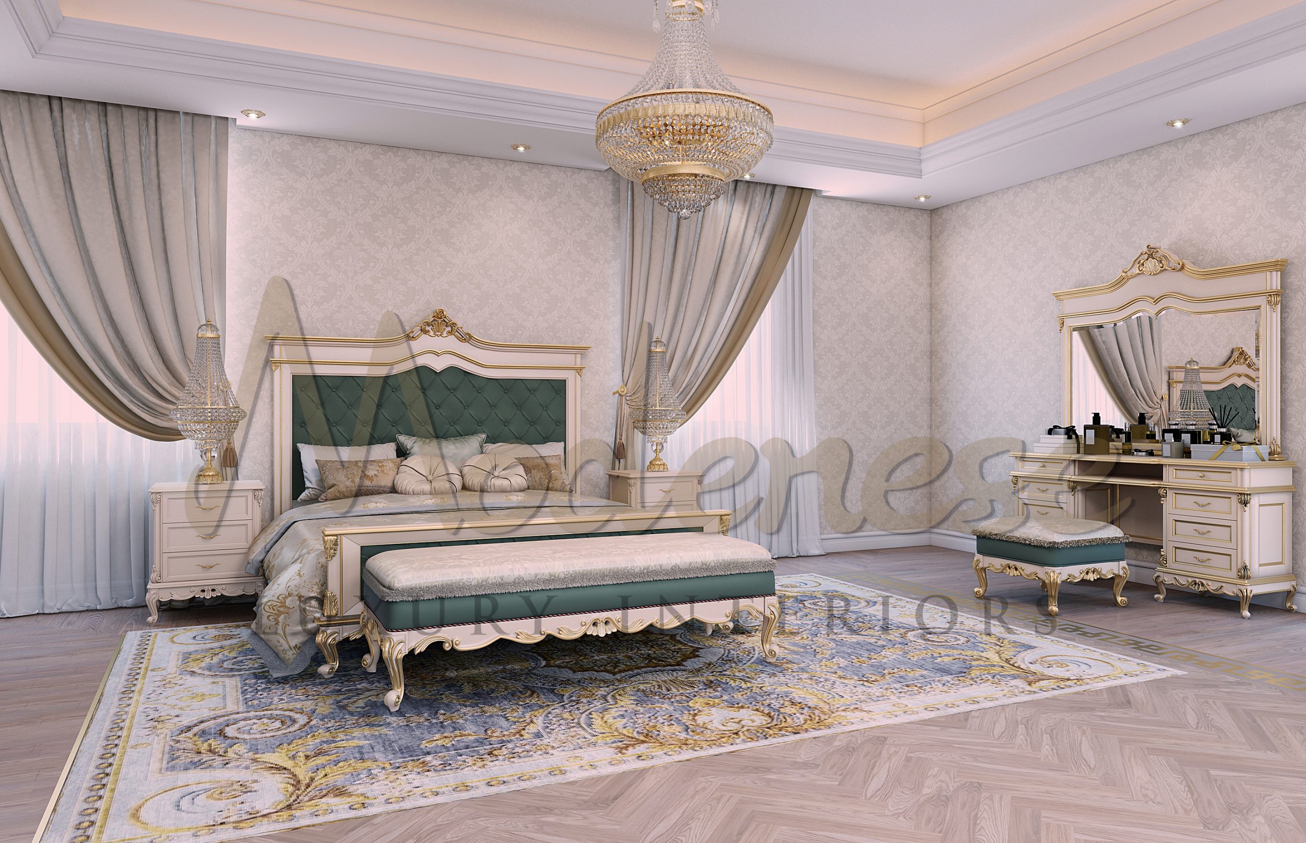Дизайн интерьера главной спальни в Дубае, ОАЭ