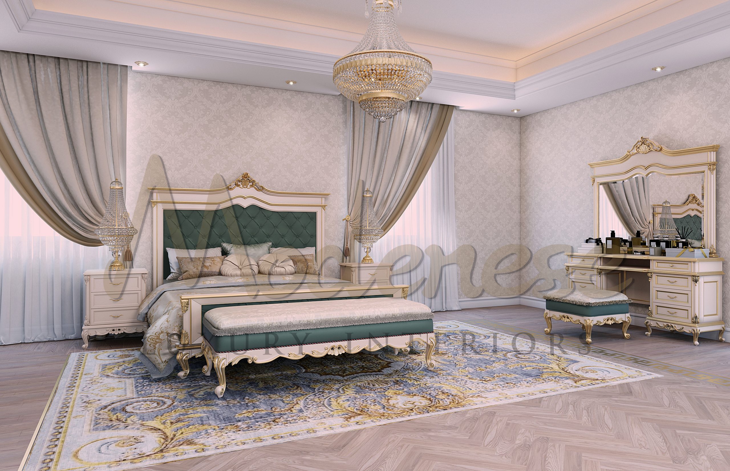 Premium furniture manufacturing. Elegant bedroom design idea.Best Interior Design Services In Dubai